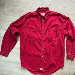 Levi’s Authentic Red Tab Red Denim Long Sleeve Button Down Shirt